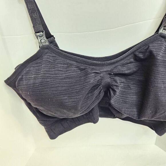 Kindred Bravely Solid Black Womens Large Nursing Pumping Bra Comfort Nylon Blend - Picture 4 of 12